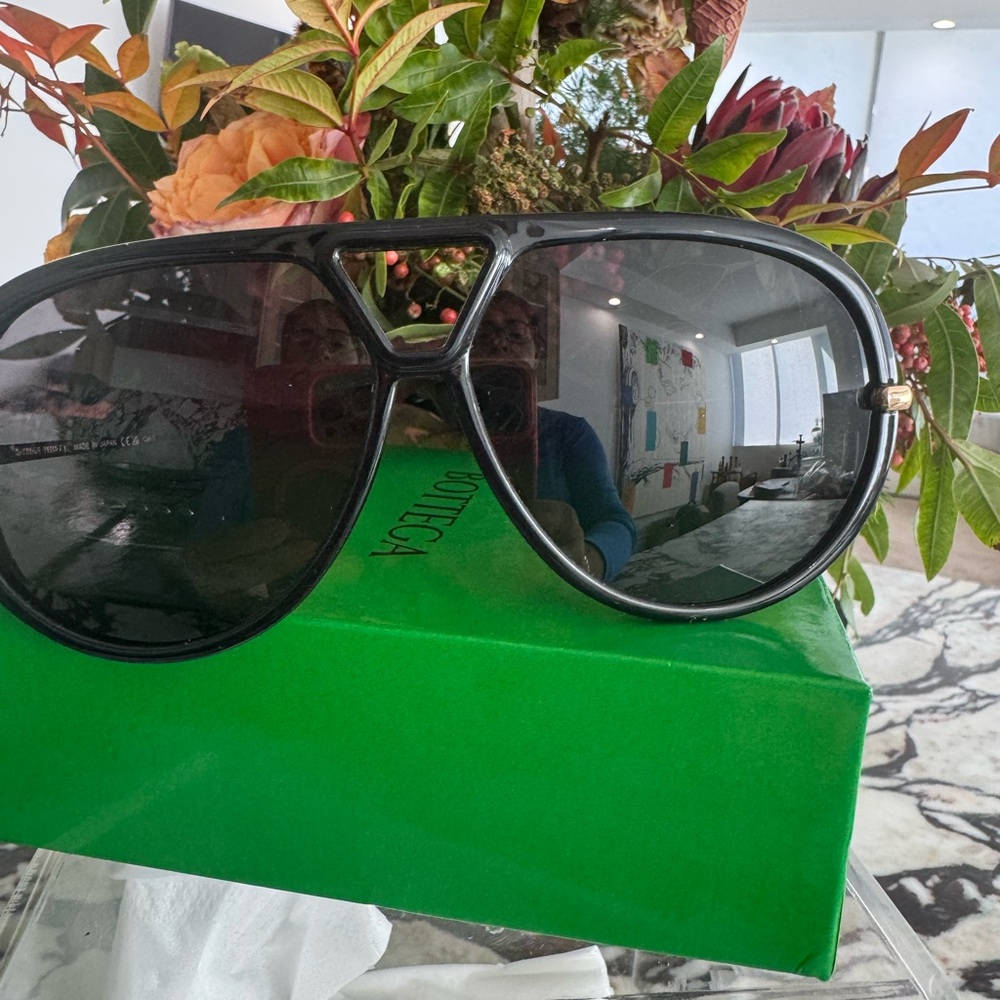 Bottega Veneta Black Aviator Sunglasses